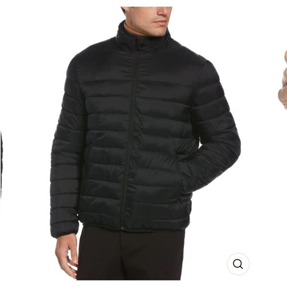 PERRY ELLIS Mens XXL Black Lightweight Hooded Puffer Jacket - Picture 4 of 7